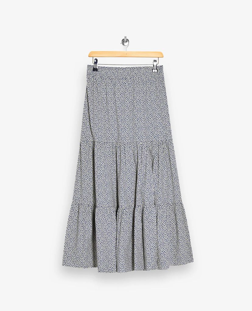 TOPSHOP - Chân váy midi xếp li Cream Floral Print