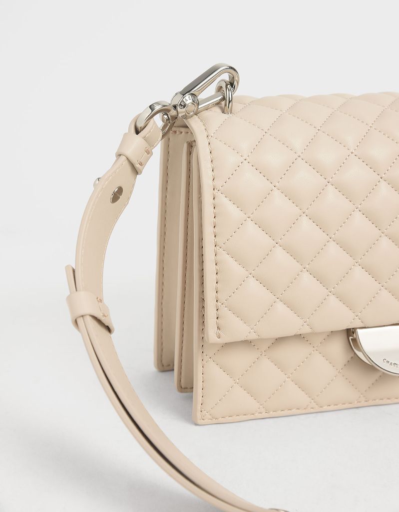 CHARLES & KEITH - Túi đeo chéo Quilted Crossbody