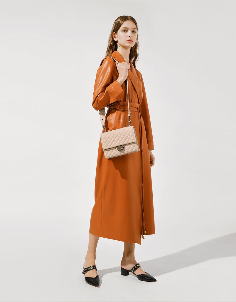 CHARLES & KEITH - Túi đeo chéo Quilted Crossbody