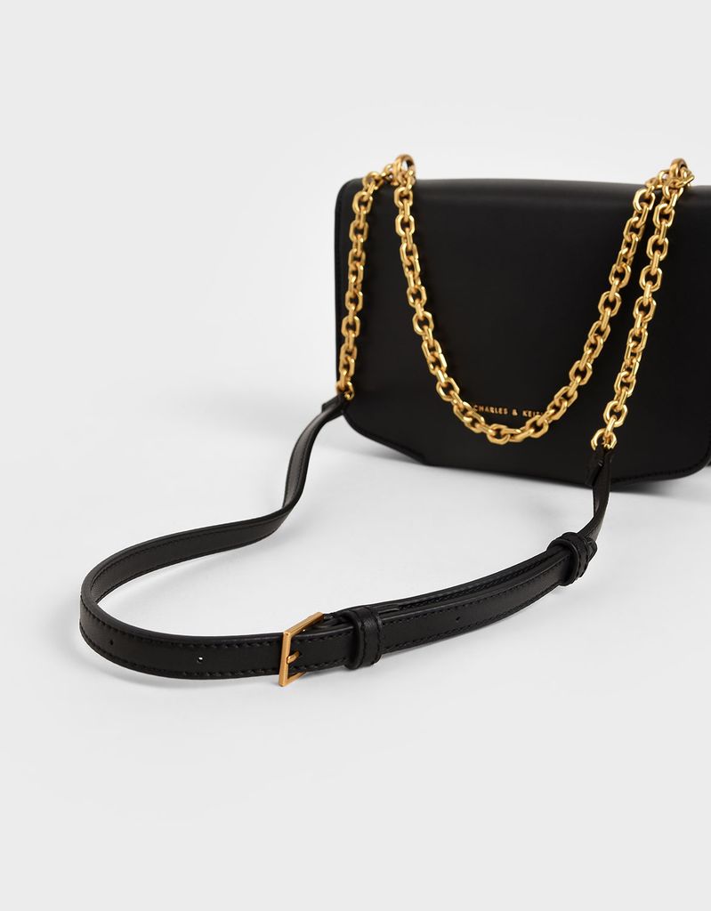 CHARLES & KEITH - Túi đeo vai nữ chữ nhật Satin Scarf Double Strap