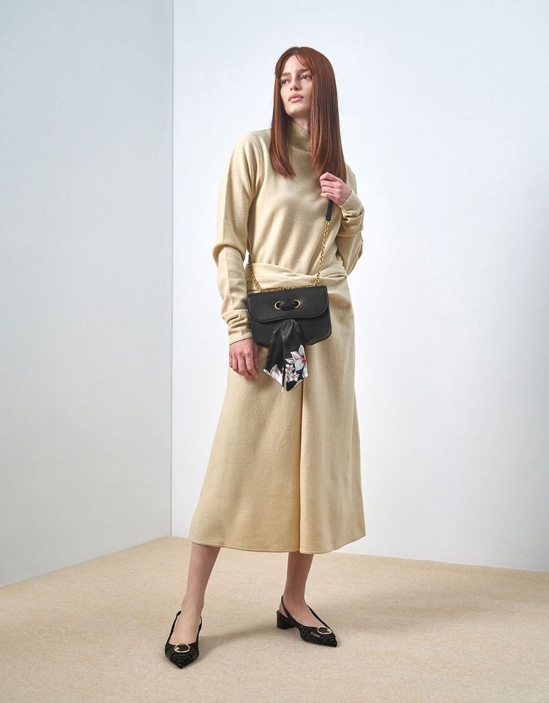 CHARLES & KEITH - Túi đeo vai nữ chữ nhật Satin Scarf Double Strap