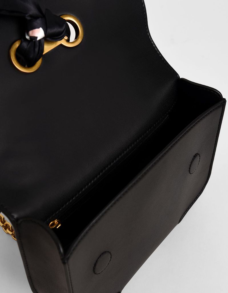 CHARLES & KEITH - Túi đeo vai nữ chữ nhật Satin Scarf Double Strap