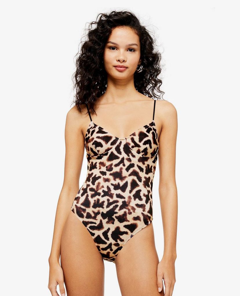 TOPSHOP - Đồ bơi nữ một mảnh Giraffe Print Ribbed