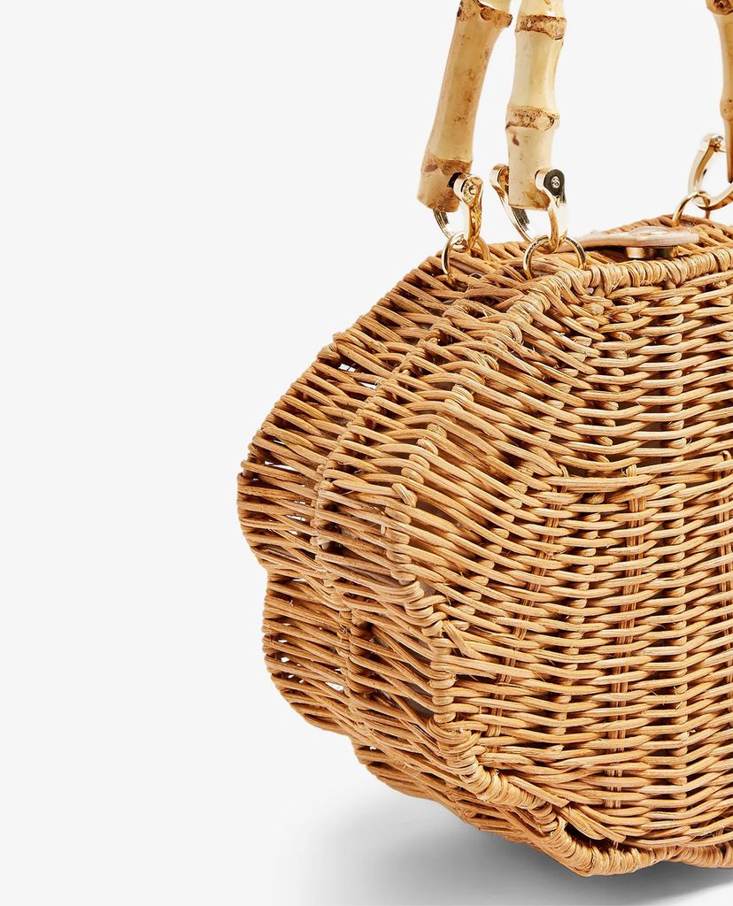 TOPSHOP - Túi cói đeo chéo hình vỏ sò SICILY Straw Shell