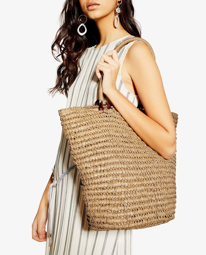 TOPSHOP - Túi tote nữ đan vải FRANKA Straw Ring