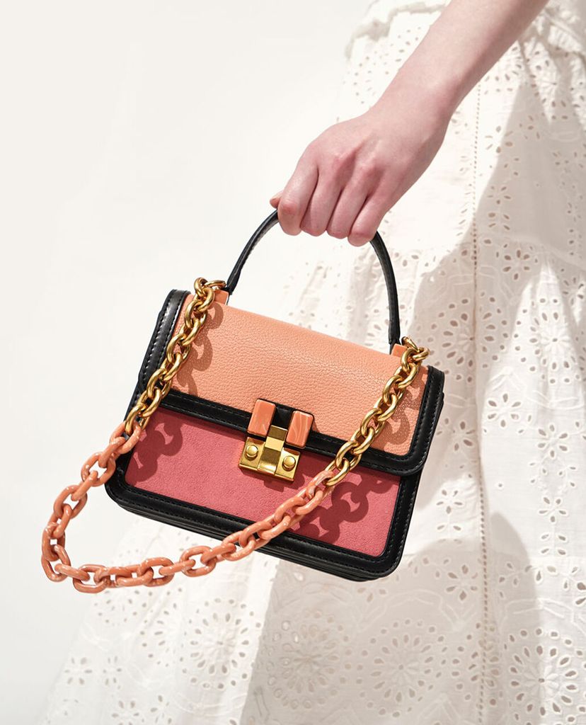 CHARLES & KEITH - Túi xách tay chữ nhật Small Chunky Chain Strap