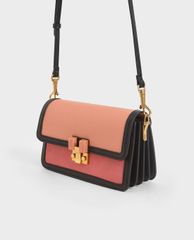 CHARLES & KEITH - Ví cầm tay nữ chữ nhật Stone Embellished