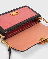 CHARLES & KEITH - Ví cầm tay nữ chữ nhật Stone Embellished