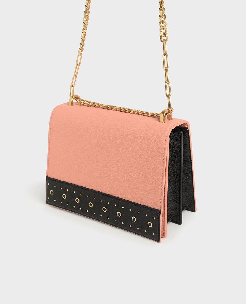 CHARLES & KEITH - Túi đeo chéo chữ nhật Eyelet Embellished