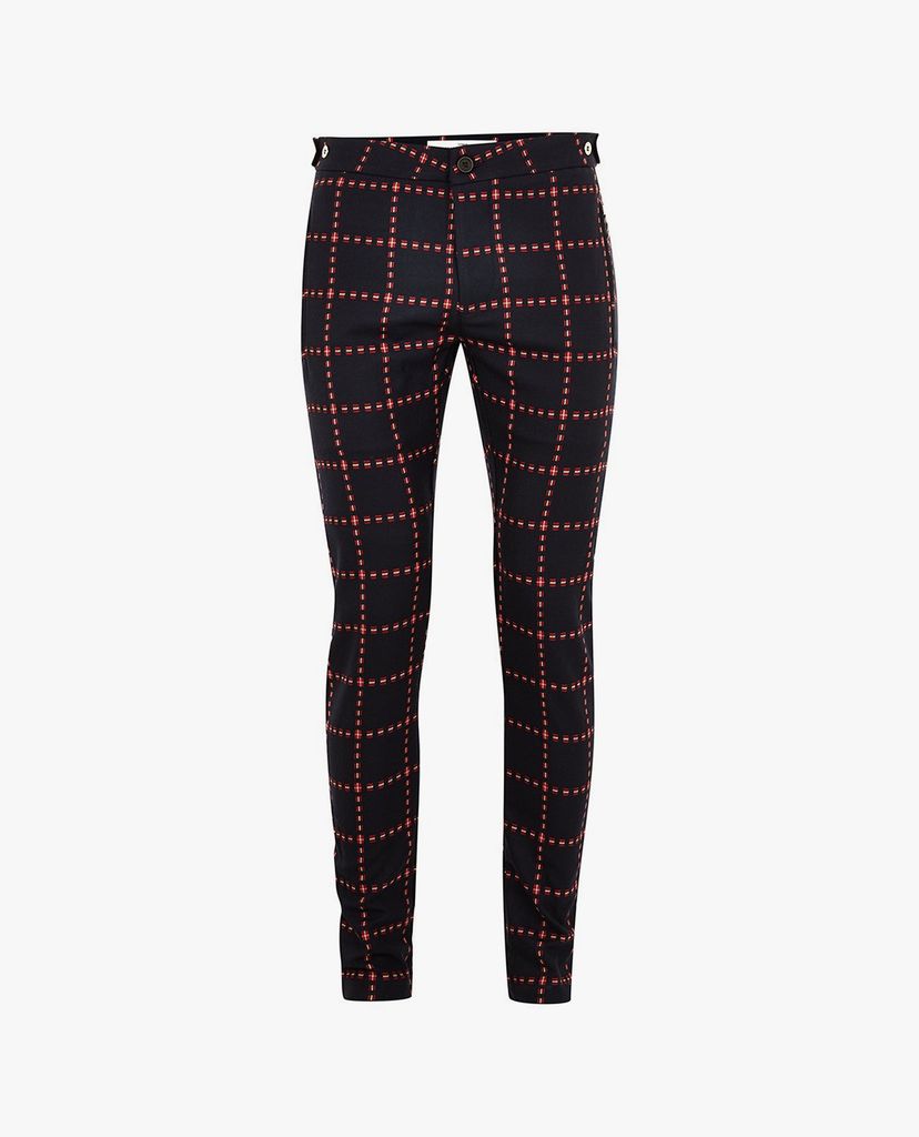 TOPMAN - Quần kiểu nam phom skinny Navy & Red Criss Cross Stretch