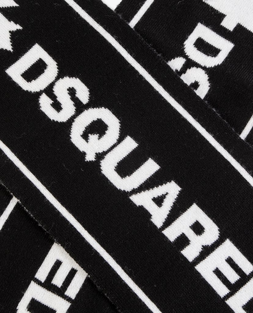 DSQUARED2 - Khăn choàng nữ tua rua Logo Jacquard