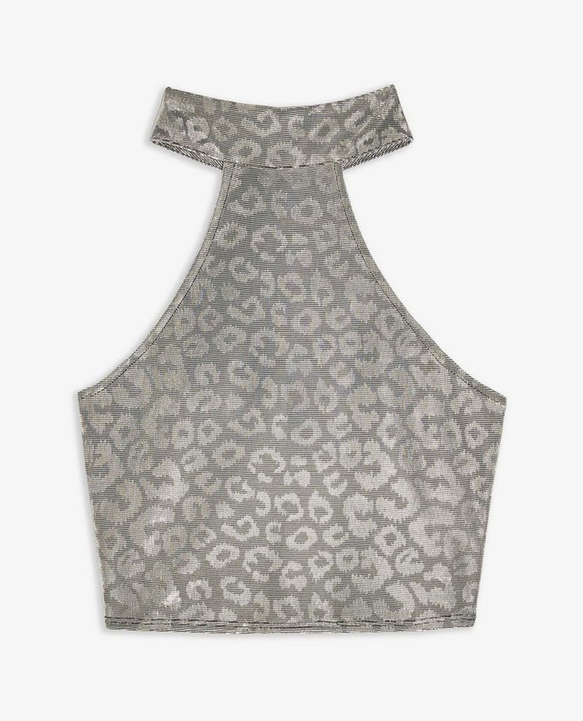 TOPSHOP - Áo ba lỗ nữ phom croptop Animal Print Halter Neck