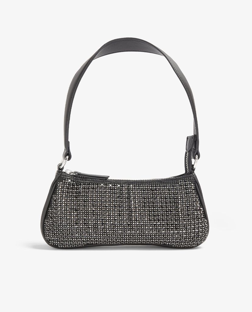 TOPSHOP - Túi đeo vai nữ Silver One Side 90s Diamante