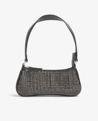 TOPSHOP - Túi đeo vai nữ Silver One Side 90s Diamante