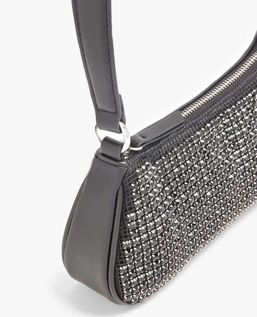 TOPSHOP - Túi đeo vai nữ Silver One Side 90s Diamante