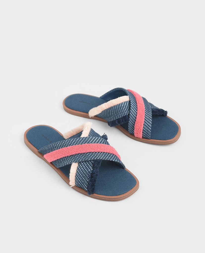 CHARLES & KEITH - Giày sandal nữ quai chéo Woven Slide
