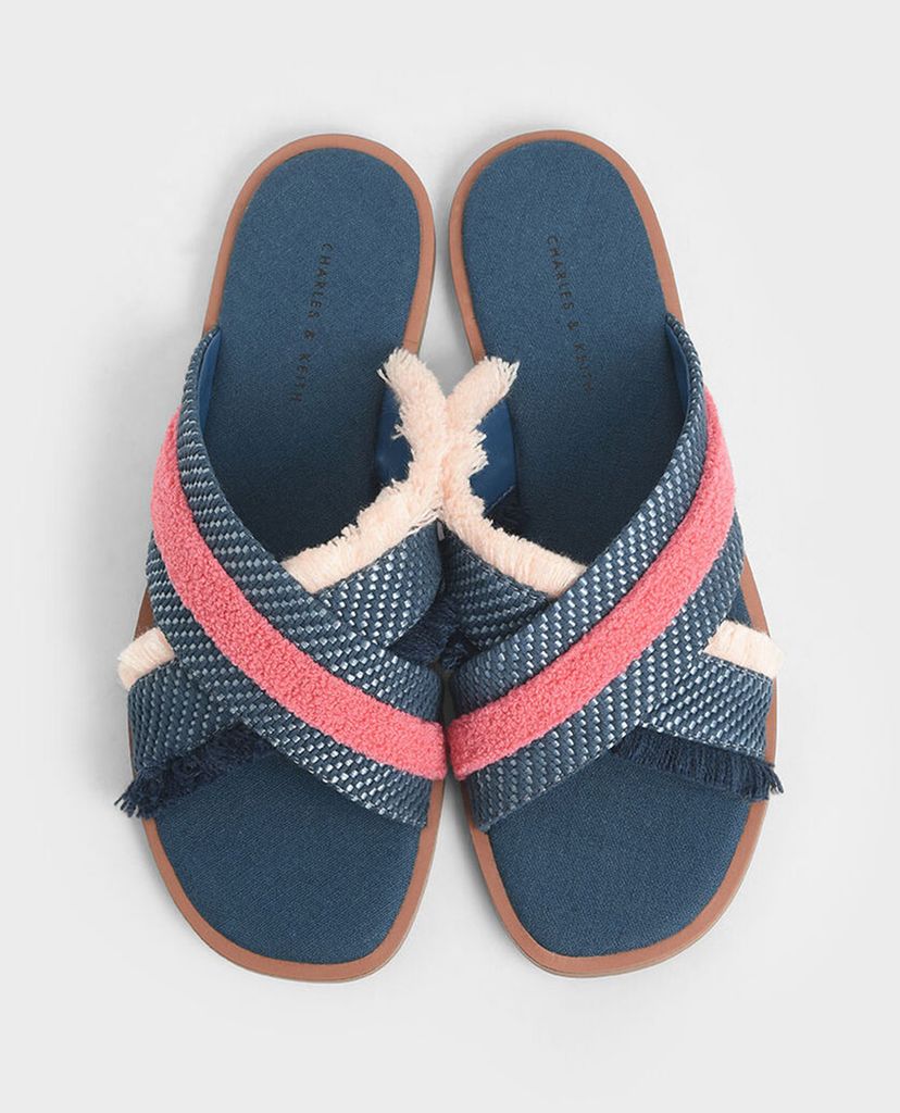 CHARLES & KEITH - Giày sandal nữ quai chéo Woven Slide