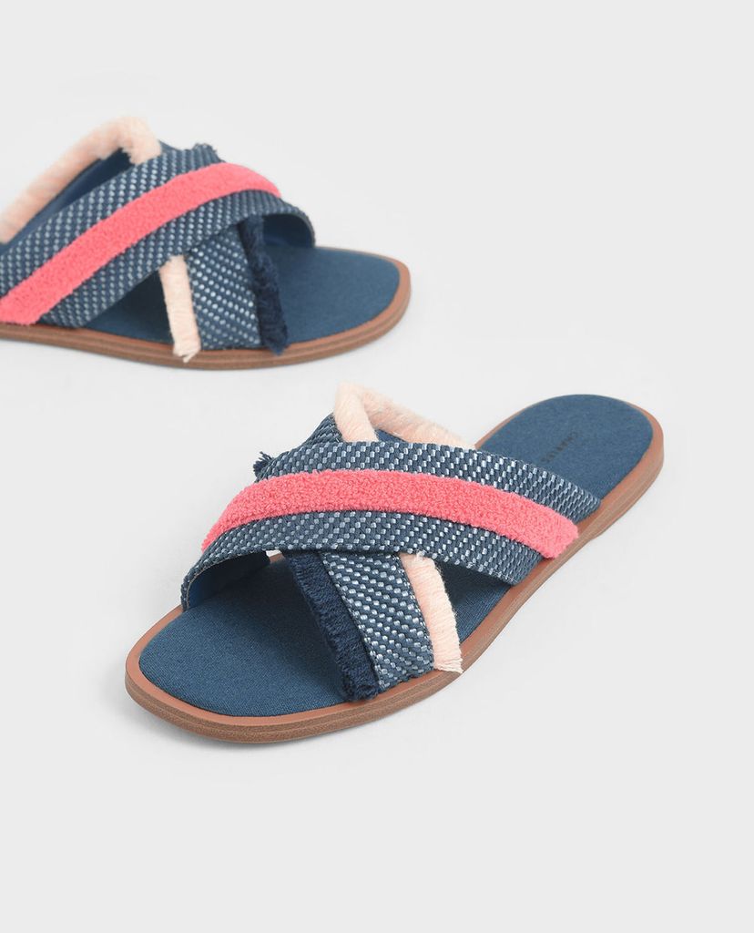 CHARLES & KEITH - Giày sandal nữ quai chéo Woven Slide