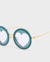 CHARLES & KEITH - Kính mát nữ gọng tròn Heart Shaped Frame