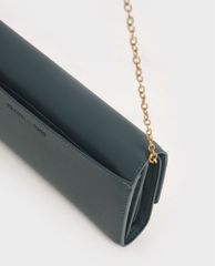 CHARLES & KEITH - Ví cầm tay nữ nắp gập dáng dài Stone Embellished