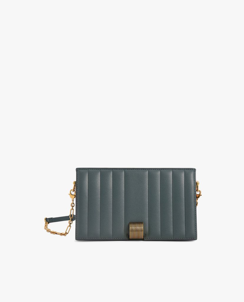 CHARLES & KEITH - Ví cầm tay nữ nắp gập Panelled Metallic Push Lock