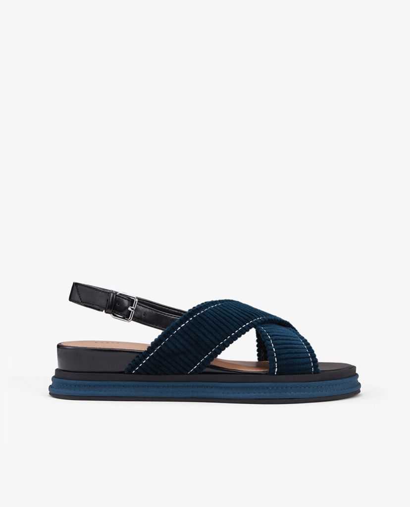 PEDRO - Giày đế xuồng sandals quai chéo Corduroy Slingback