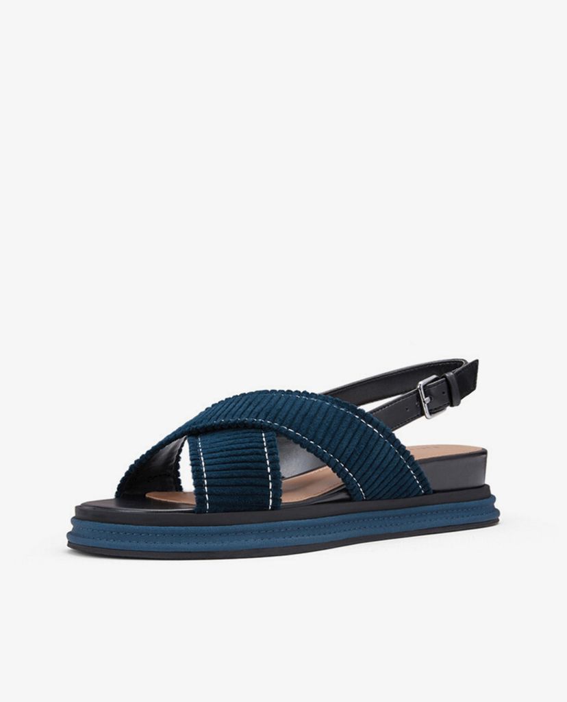 PEDRO - Giày đế xuồng sandals quai chéo Corduroy Slingback