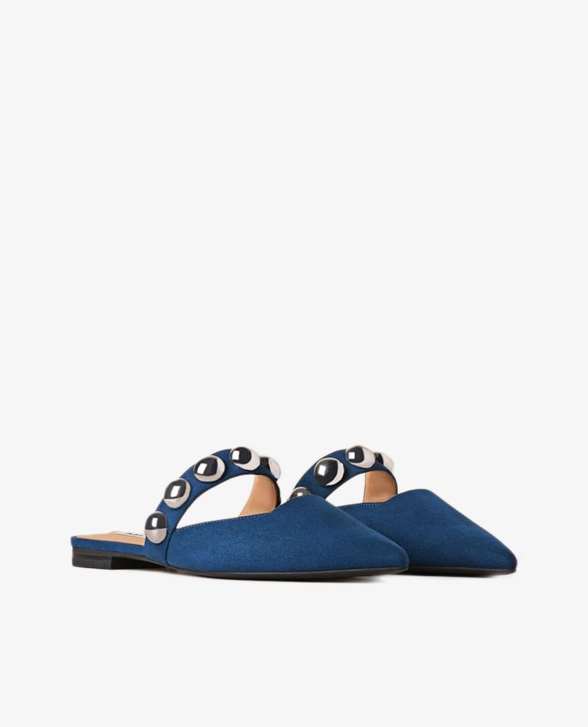 PEDRO - Giày đế bệt nữ mũi nhọn hở gót Studded Slip On