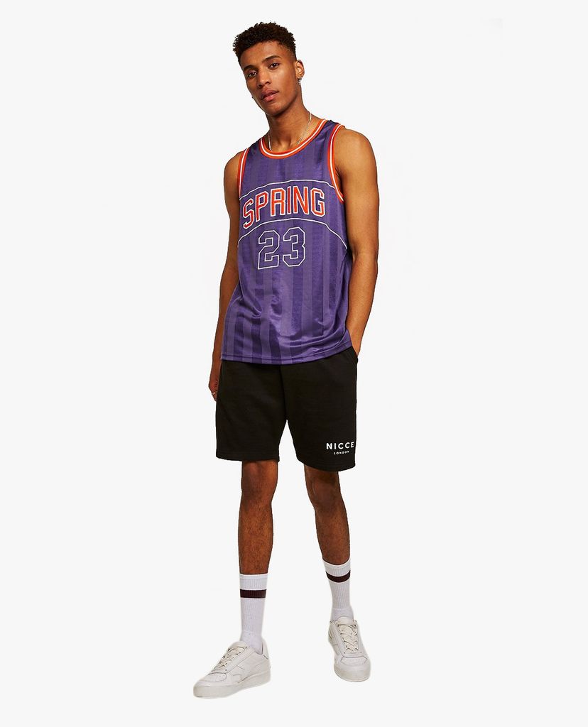 TOPMAN - Áo ba lỗ nam Purple Spring Embroidered