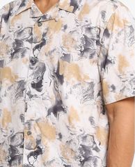 TOPMAN - Áo sơ mi nam tay ngắn cổ gập Marbled Print