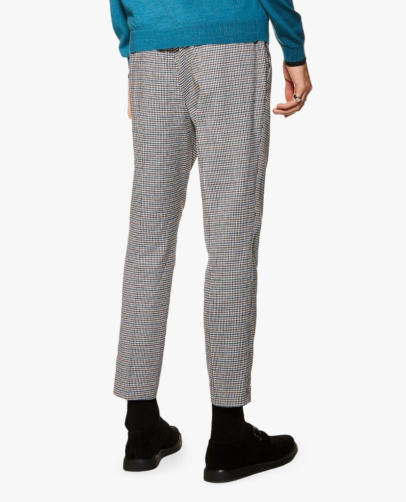 TOPMAN - Quần tây nam phom ôm Check Skinny Fit Cropped Smart