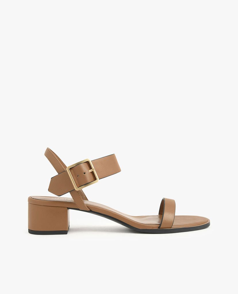 CHARLES & KEITH - Giày sandal cao gót quai ngang Frame Buckle Block