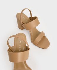 CHARLES & KEITH - Giày sandal cao gót Back Strap Block Heel