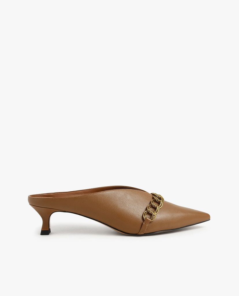 CHARLES & KEITH - Giày cao gót mũi nhọn Chain Strap V Cut