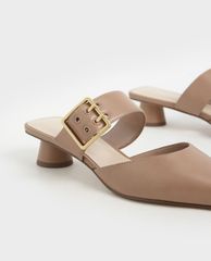 CHARLES & KEITH - Giày cao gót mũi nhọn Satin Grommet Buckle
