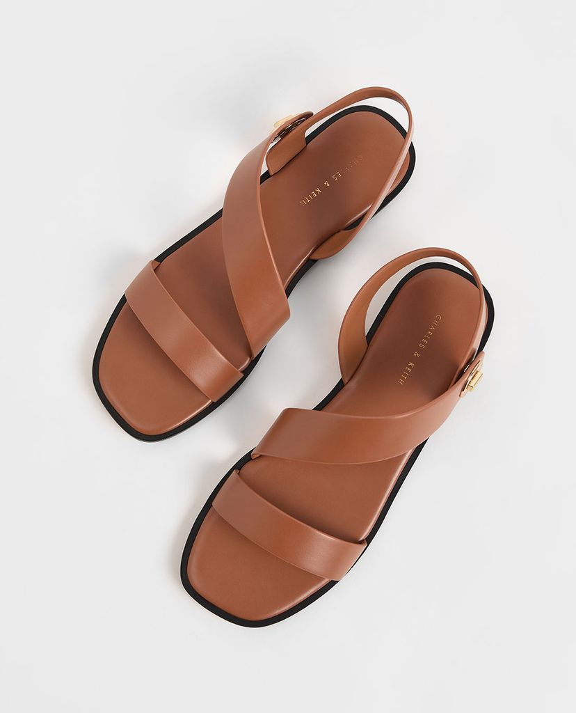 CHARLES & KEITH - Giày sandal nữ quai ngang chéo thời trang