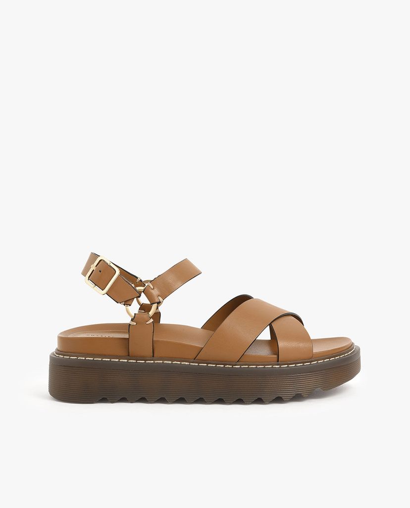 CHARLES & KEITH - Giày đế xuồng quai chéo Patent Criss Cross