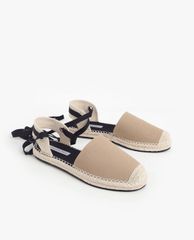 CHARLES & KEITH - Giày sandals nữ mũi tròn Tie Around Espadrille