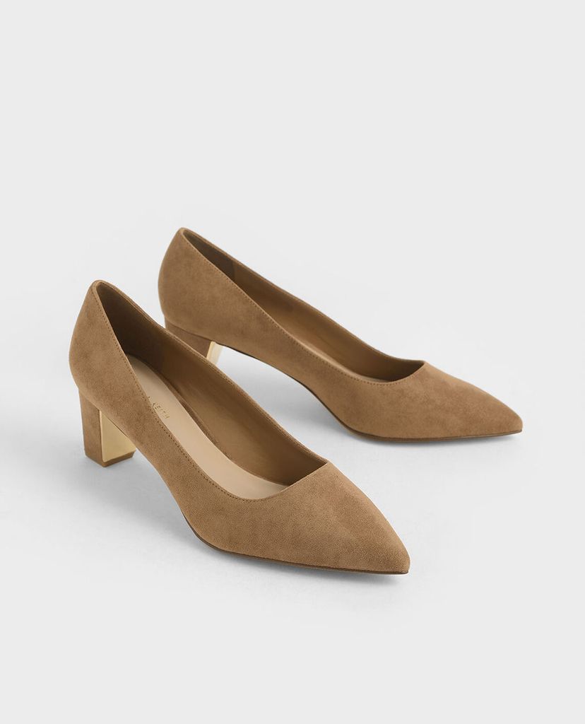 CHARLES & KEITH - Giày cao gót Textured Chunky Heel Pumps