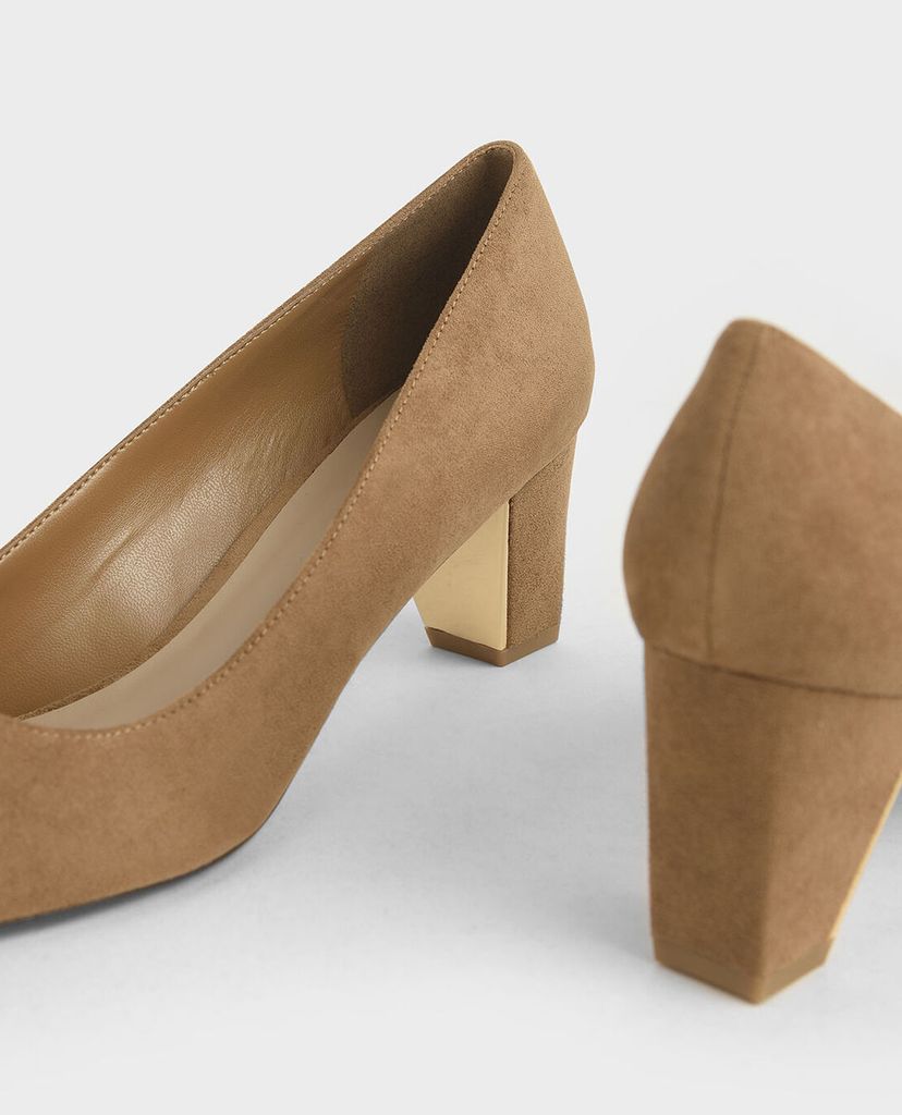 CHARLES & KEITH - Giày cao gót Textured Chunky Heel Pumps