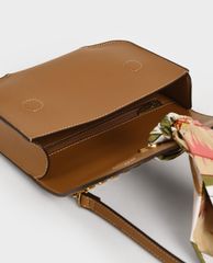 CHARLES & KEITH - Túi đeo vai nữ chữ nhật Satin Scarf Double Strap