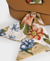 CHARLES & KEITH - Túi đeo vai nữ chữ nhật Satin Scarf Double Strap