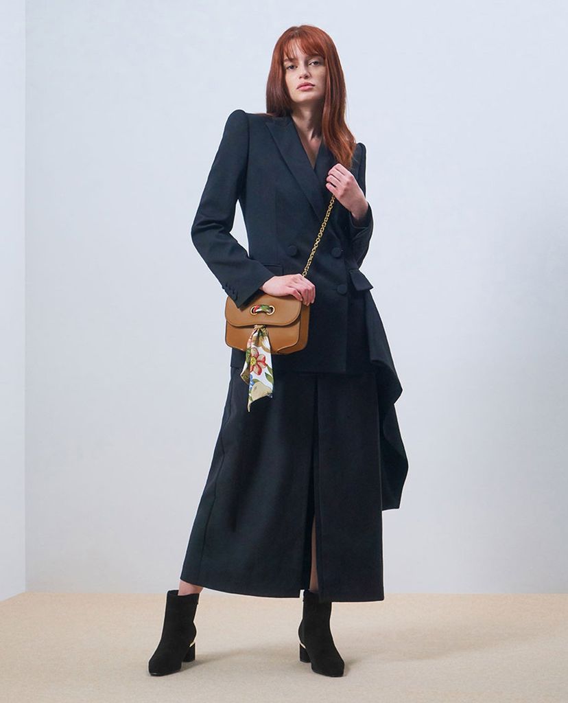 CHARLES & KEITH - Túi đeo vai nữ chữ nhật Satin Scarf Double Strap