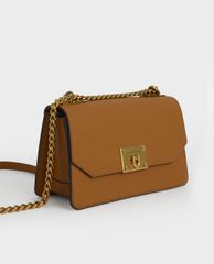 CHARLES & KEITH - Túi đeo chéo nữ nắp gập Metallic Push Lock