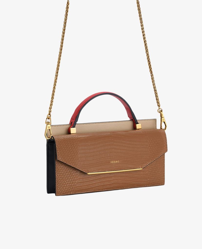 PEDRO - Ví nữ cầm tay chữ nhật Lizard Effect Leather