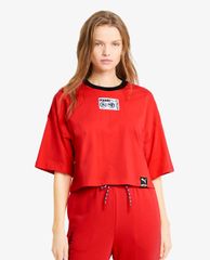 PUMA - Áo croptop nữ cổ tròn ngắn tay Sportstyle INTL Game