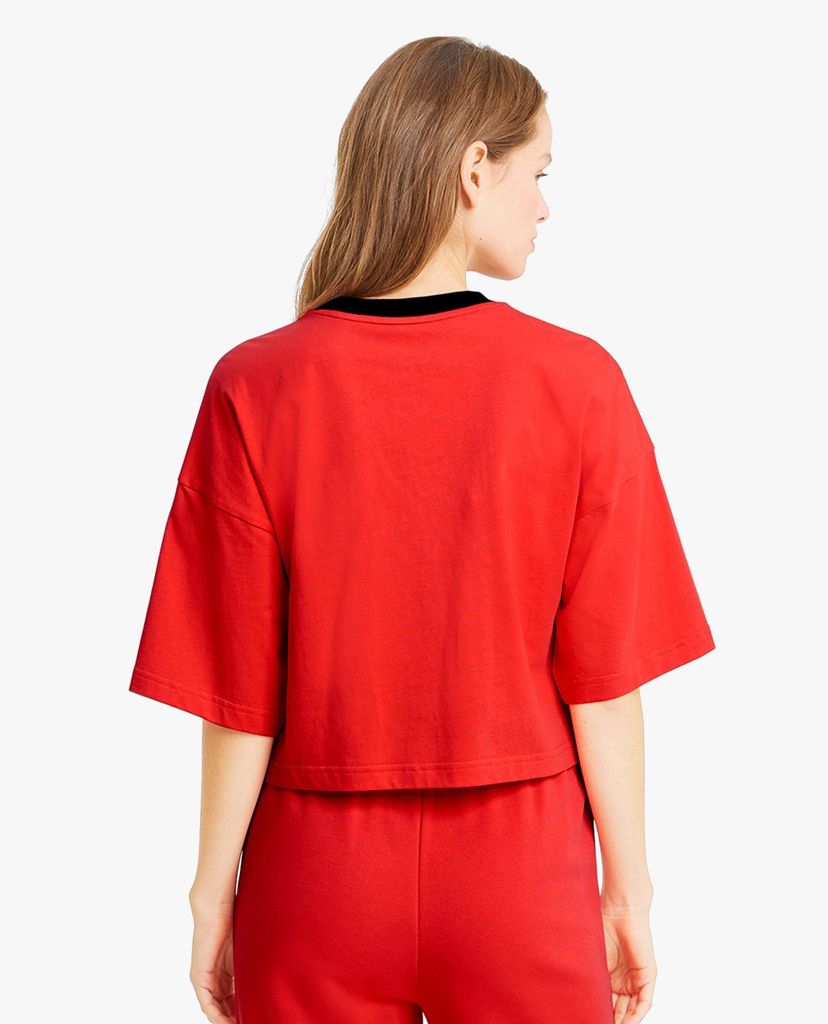 PUMA - Áo croptop nữ cổ tròn ngắn tay Sportstyle INTL Game