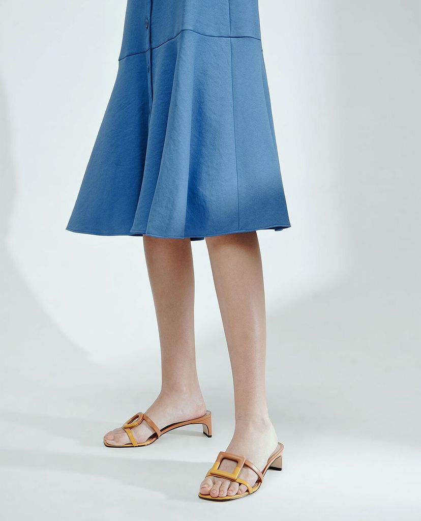 CHARLES & KEITH - Giày sandal cao gót hở mũi Mismatched Blade