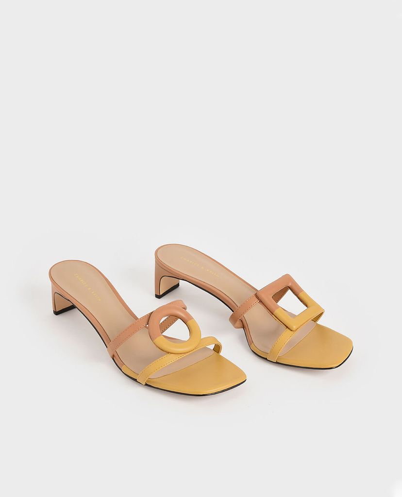 CHARLES & KEITH - Giày sandal cao gót hở mũi Mismatched Blade