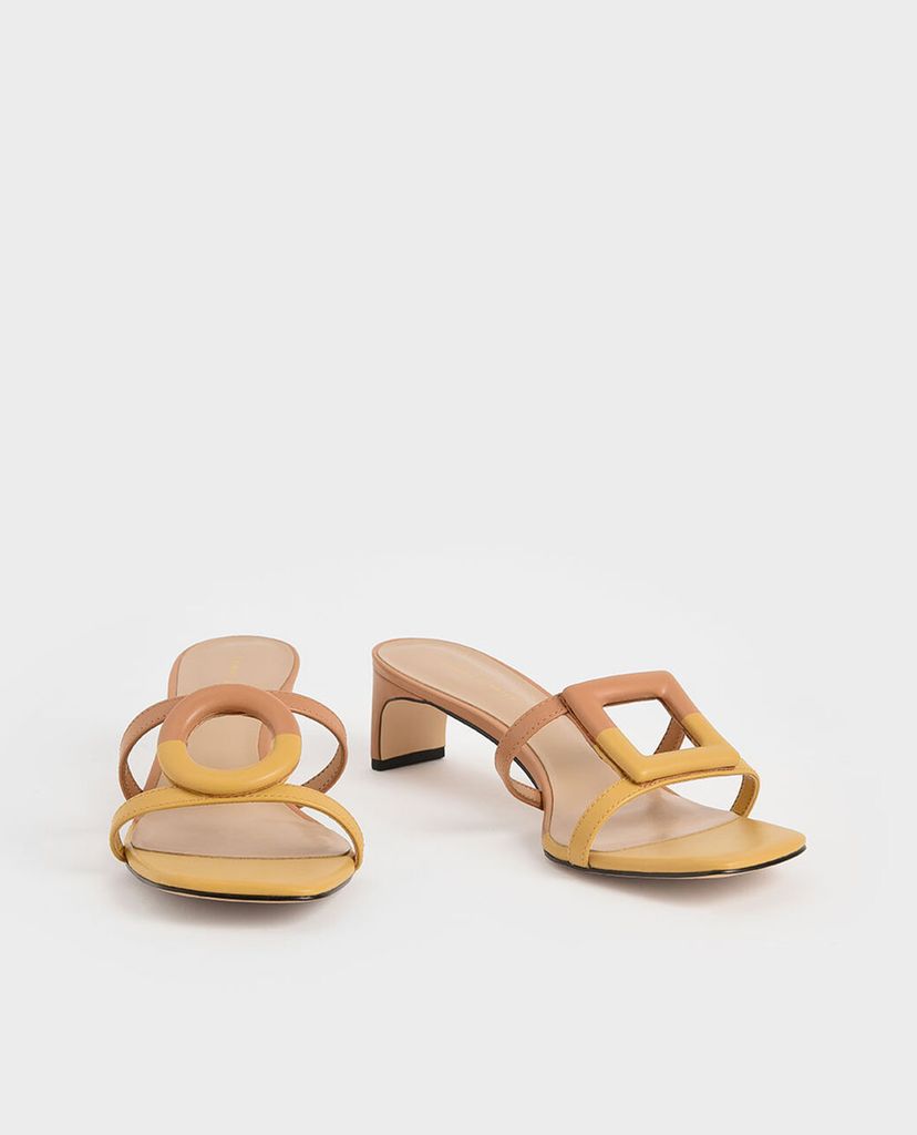 CHARLES & KEITH - Giày sandal cao gót hở mũi Mismatched Blade